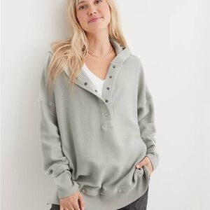 Aerie Textured Henley Hoodie